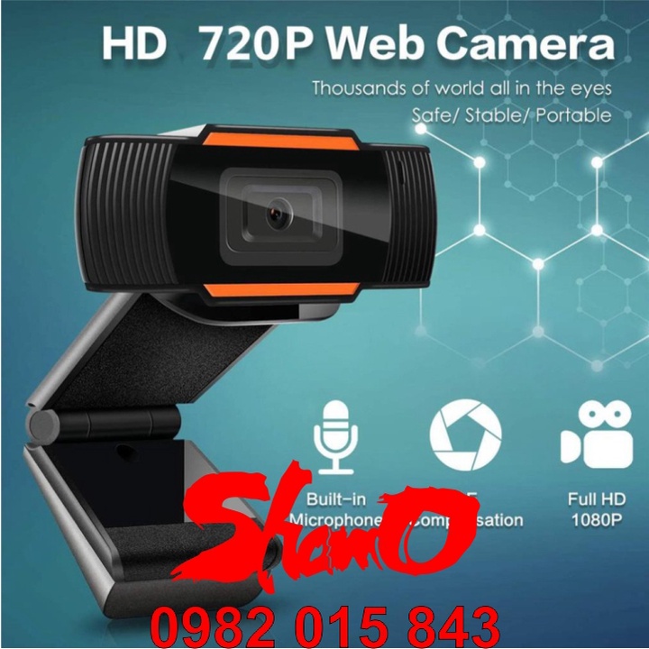 Webcam HD 720P - 30FPS Có Mic USB 2.0 – Đế kẹp cố định cho máy tính – Hỗ trợ học trực tuyến – Bảo hành 12 tháng | WebRaoVat - webraovat.net.vn