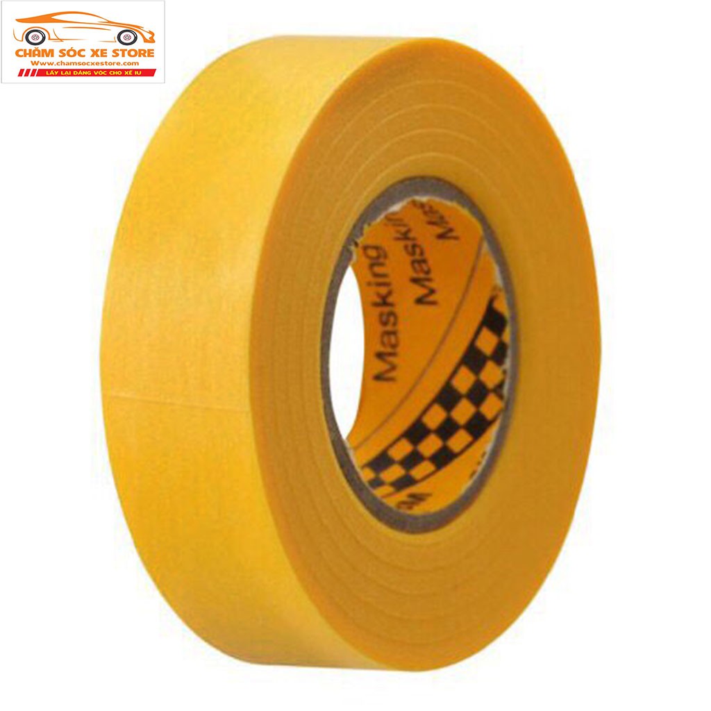 Băng keo giấy 3M 243J che sơn Masking Tape loại 10mm x 18mm và 20mm x18m - Băng keo 3M