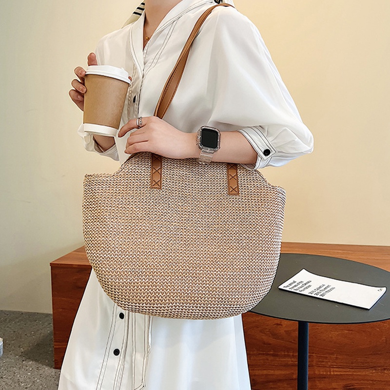 Túi cói đeo vai IELGY sức chứa lớn thời trang cho nữ