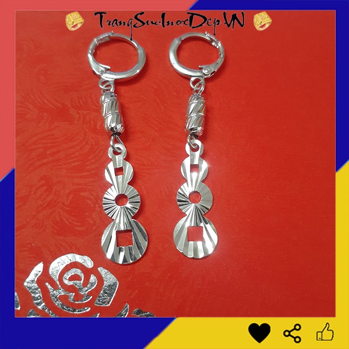 Bông tai nữ tòn ten chạm chiếu lấp lánh phong cách Hàn Quốc sáng đẹp, dễ thương, dễ phối đồ