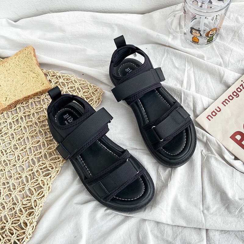 ( 2 MÀU ) Sandal Nữ Học Sinh Quai Vải Dán YIDI Cực Xinh Mới Nhất