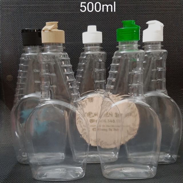 Chai nhựa trong xịt kính 500ml nắp bật