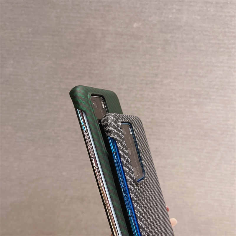 Ốp Điện Thoại Sợi Carbon Cứng Siêu Mỏng Không Viền Chống Sốc Cho Huawei P50 P50Pro P30 P30Pro P40 P40Pro