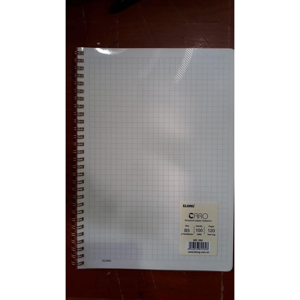 Vở lò xo kép Caro mm B5 - 120 trang; MS: 584