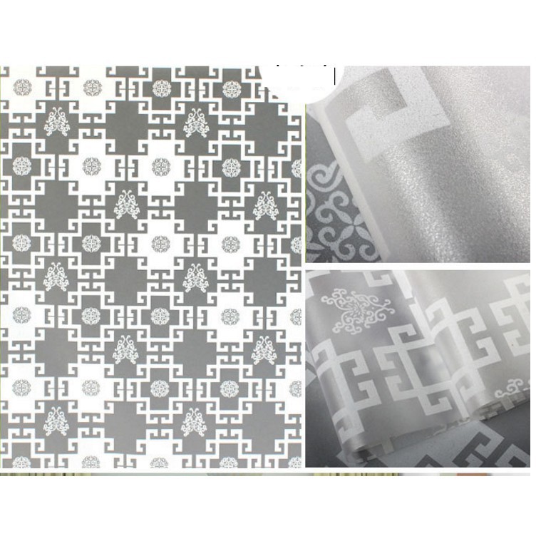 Giấy decal dán kính mờ 90x100cm, dán cửa sổ chống nắng, ánh sáng, nhìn trộm, trang trí tết, họa tiết hình ô vuông trắng