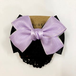 Kẹp lưới búi nơ màu tím lilac (tím hoa cà) ROSES