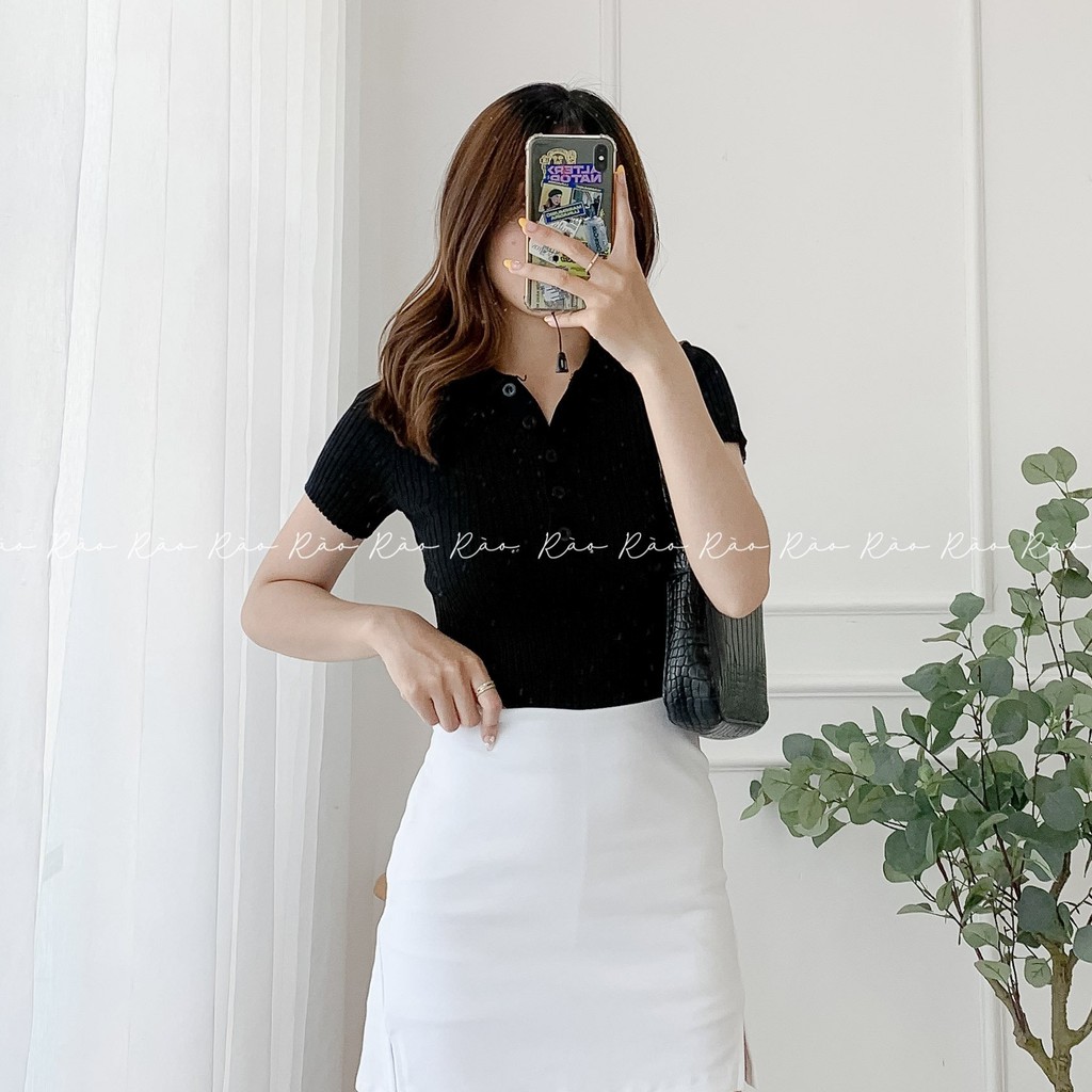 ÁO LEN DỆT KIM NGẮN TAY CỔ POLO - ATN117 | BigBuy360 - bigbuy360.vn
