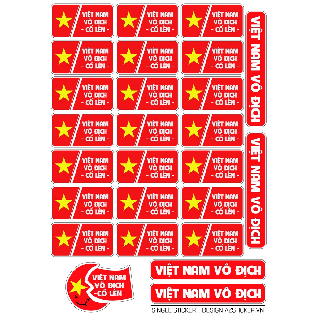 Sticker Cổ Động Việt Nam | Sticker Dán Nón Bảo Hiểm , Dán Trang Trí Sổ Tay , Dán Điện Thoại