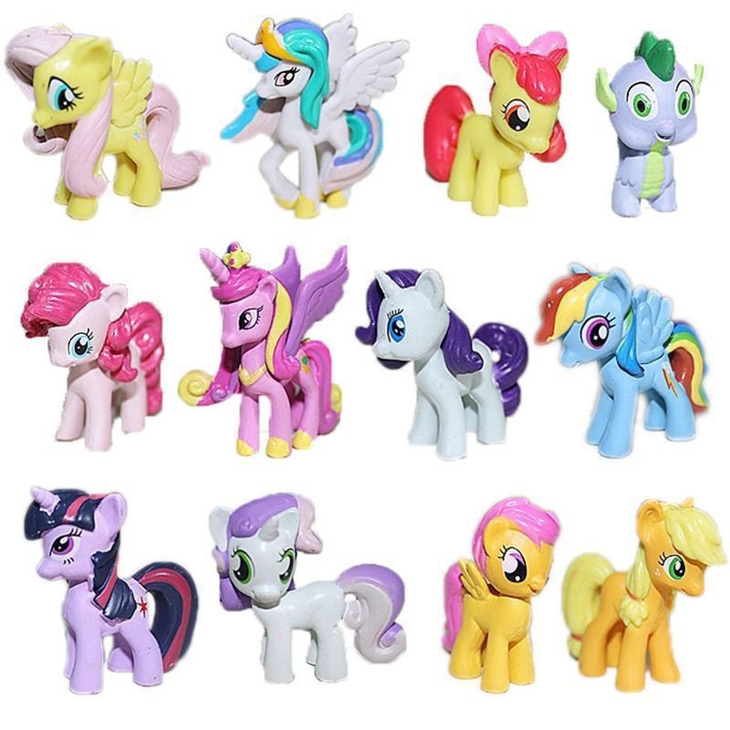 [Ready Stock] Set 12 mô hình đồ chơi nhân vật hoạt hình My Little Pony bằng nhựa