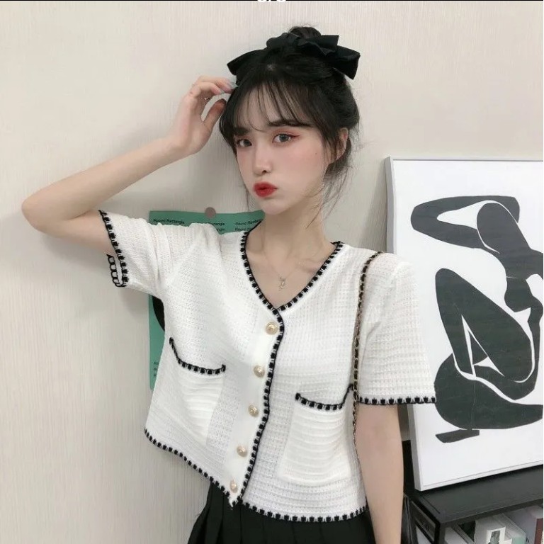 Women Summer Fashion Knit Short Sleeve Shirt