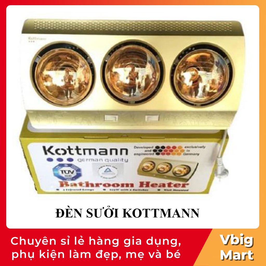 Đèn Sưởi Nhà Tắm Chefman CM-623B hồng ngoại 3 &amp; 2 bóng BH 5 năm