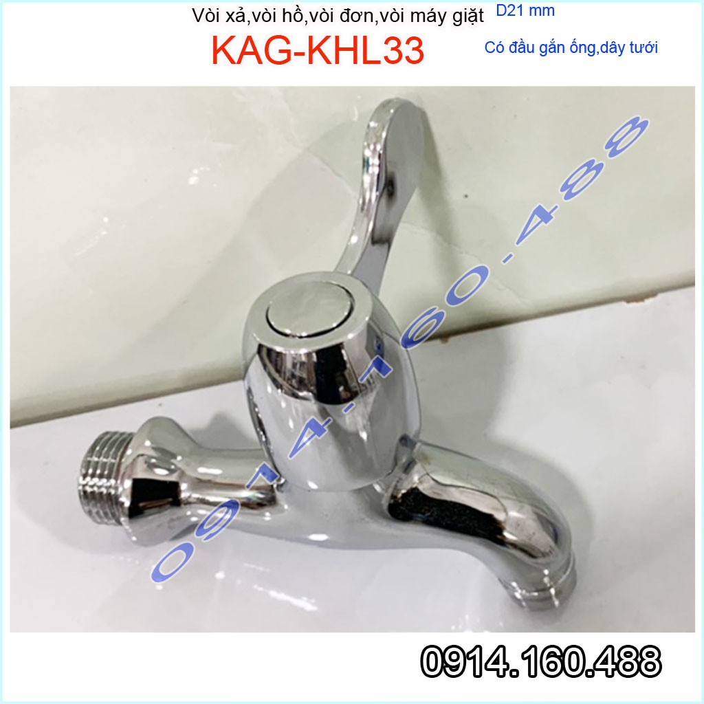 Vòi lạnh gắn tường KAG-KHL33, vòi hồ xả xô, vòi xả máy giặt xả nước mạnh sử dụng tốt