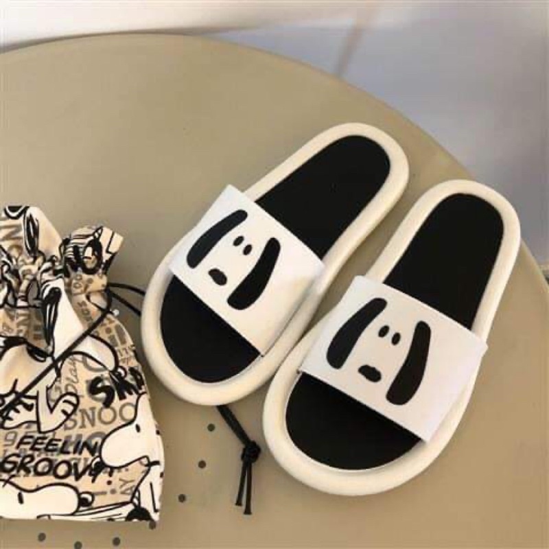 Dép quai ngang nữ BIU BIU, đi trong nhà cute họa tiết dễ thương Unisex.