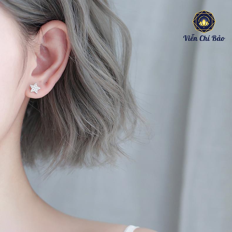 Bông tai bạc nữ Moon Star chất liệu bạc 925 thời trang phụ kiện trang sức nữ Viễn Chí Bảo B400441