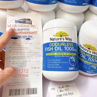 Dầu Cá Nature's Way 1000mg 200 Viên (Không Mùi)