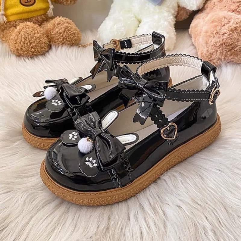 Giày Búp Bê Lolita Cổ Nơ RABBIT - Kèm ảnh thật