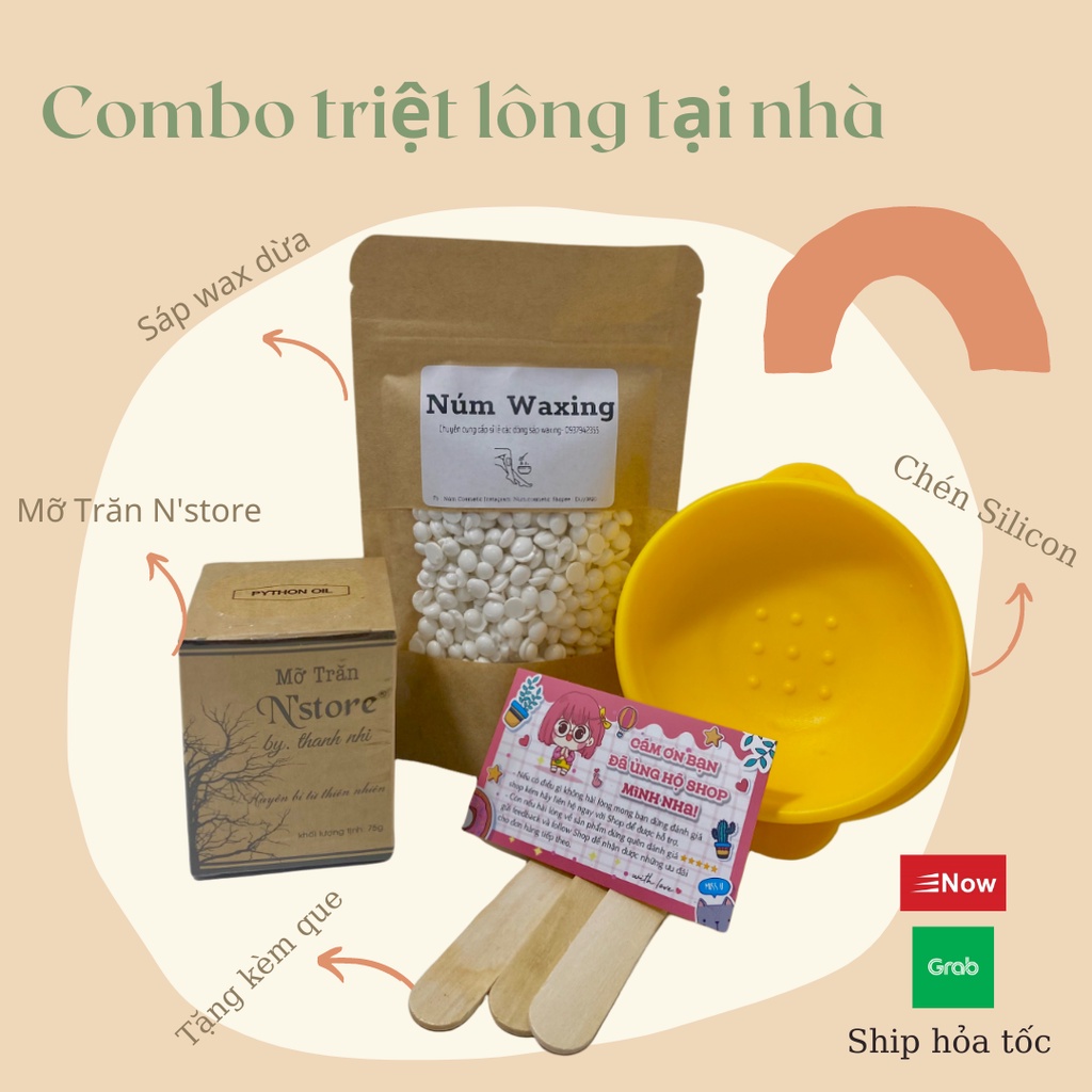 Sáp wax lông hard wax beans, sáp nóng, wax hạt đậu triệt lông vùng nách, tay, chân, bikini