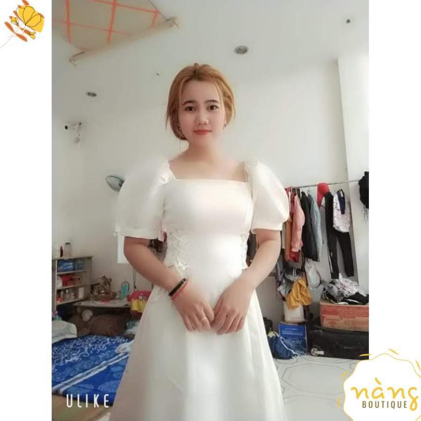 Váy Nữ Đẹp 💖FREESHIP💖 Đầm Dạo Phố Tay phồng Đan eo [Mẫu Mới 2021]