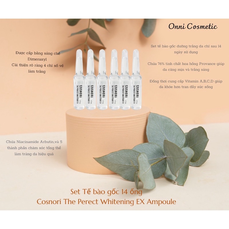 Tế Bào Gốc Làm Trắng Da Cosnori The Perfect Whitening Ex Ampoule 1.7ml x 14 Ống
