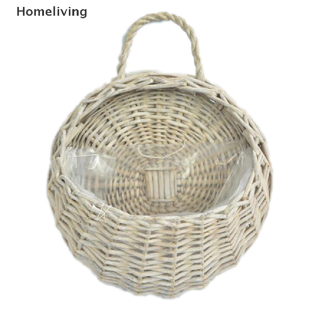 Giỏ hoa đan mây thủ công treo tường trang trí nội thất đẹp mắt
