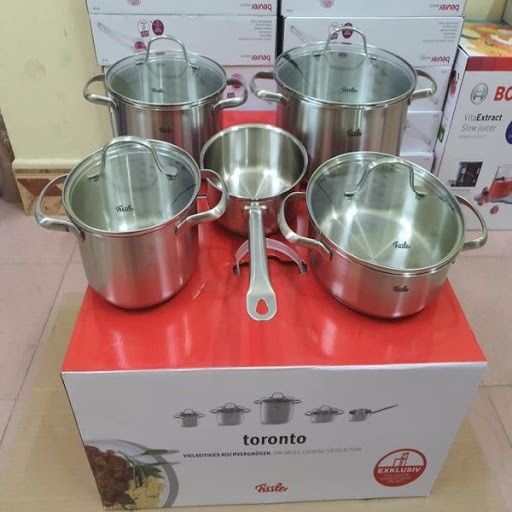 Bộ nồi 5 món Fissler Torono chất liệu thép bền sang [Nhập Đức]