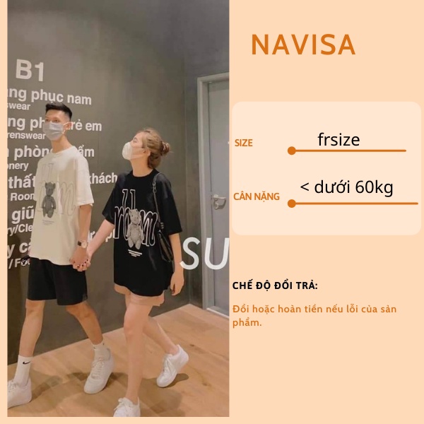 Áo thun nam nữ unisex form rộng tay lỡ in hình cổ tròn NAVISA AT277