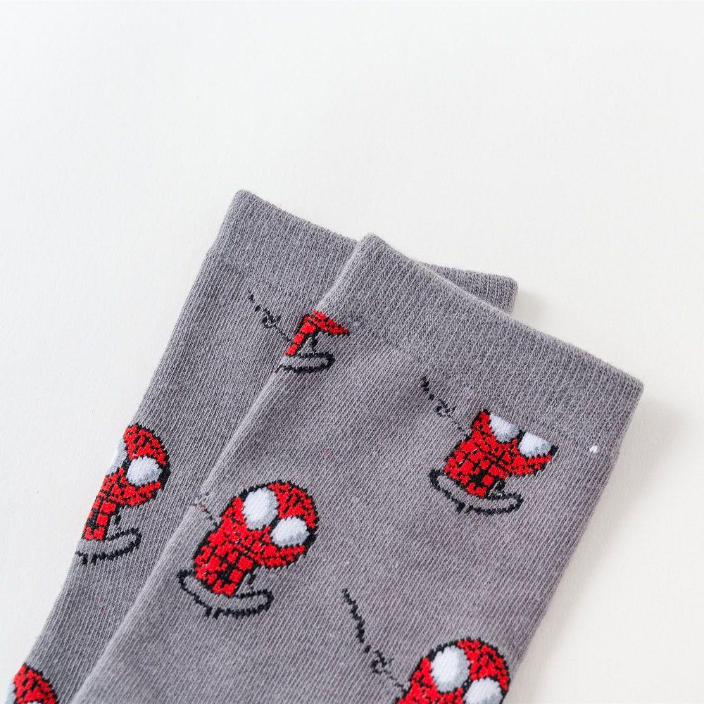 Mocho Vớ Thể Thao Cotton Cổ Cao Đến Đầu Gối In Họa Tiết Iron Man Captain America Hoạt Hình Quà Tặng Giáng Sinh