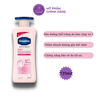 Sữa Dưỡng Thể Trắng Da Body Vaseline Healthy White UV Lightening 725ml Dưỡng Trắng Da Toàn Thân bản mới Kbeauty.vn