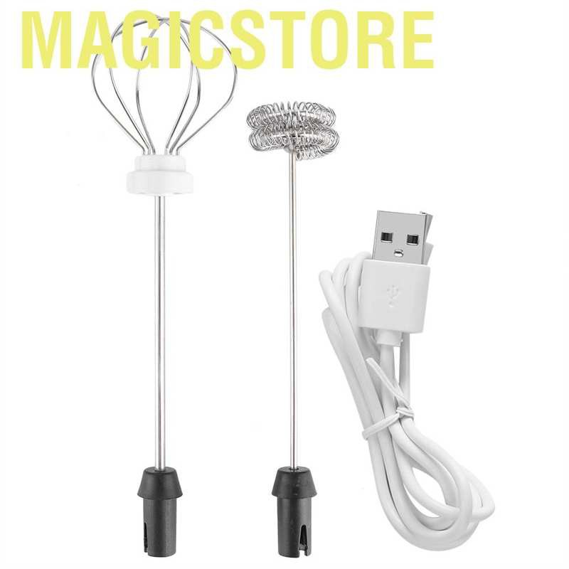 Magicstore Handheld milk frother  electric with rustproof whisk 3-speed USB rechargeable coffee mixer stirrer egg