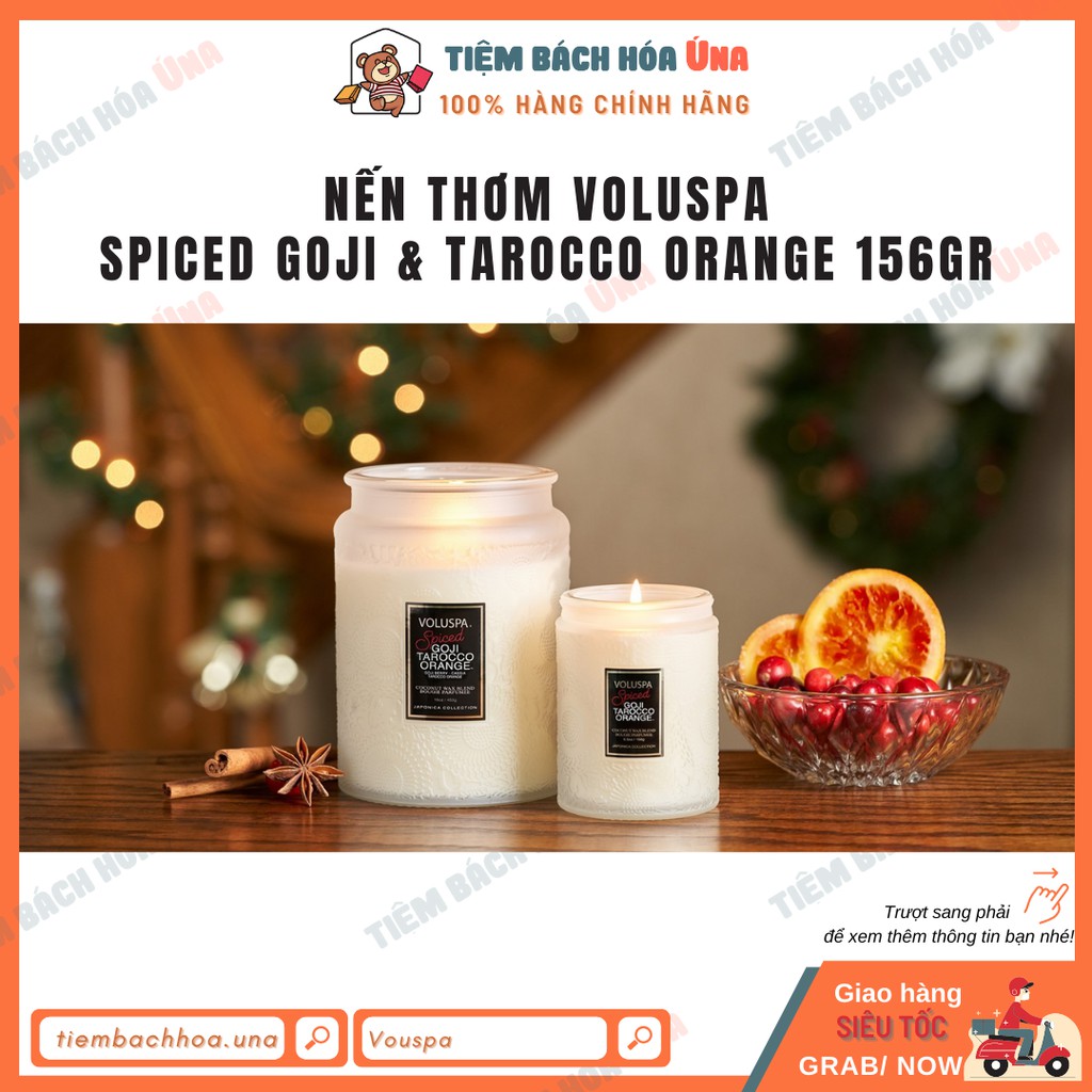 Nến thơm VOLUSPA hương Spiced Goji Tarocco Orange hàng Mỹ