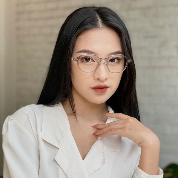 Gọng kính vuông nam nữ LILYEYEWEAR chất liệu nhựa càng kính kim loại thanh mảnh 7152