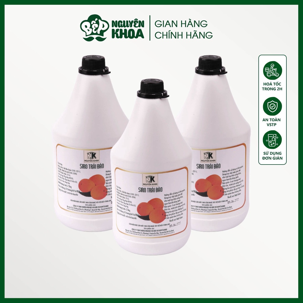 Syrup hương đào nguyên khoa bình bình 2 lít - BẾP NGUYÊN KHOA