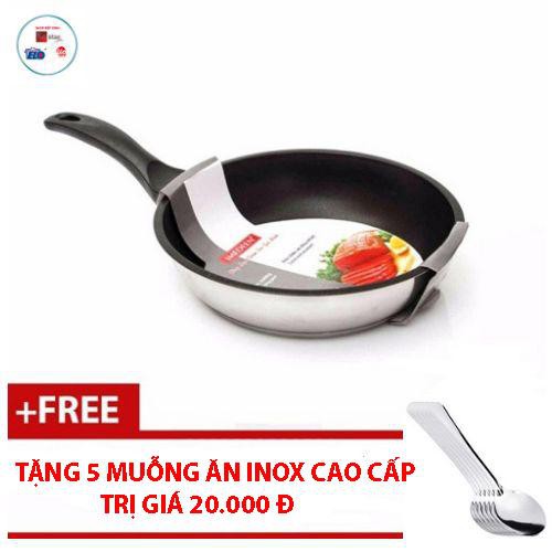 Chảo chống dính inox 430 bếp từ 3 đáy Fivestar Standard 28cm.tặng 5 muỗng inox