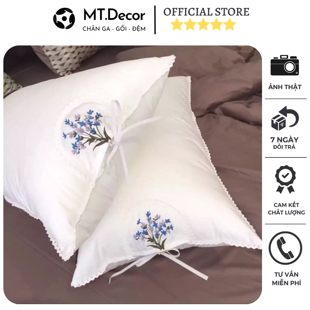 Ruột gối đầu hương thơm Lavender bông gòn cao cấp, ruột gối nằm cao cấp kháng khuẩn mềm mại kích thước 45x65 cm