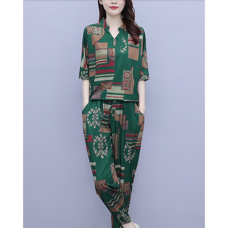 Set Bộ Đồ Nữ Trung Niên Chất Đũi Thô Mềm Mát Sang Trọng cho phái đẹp