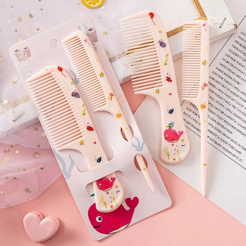 Bộ 2 Lược Chải Tóc Họa Tiết Xinh Xắn Dễ Thương
