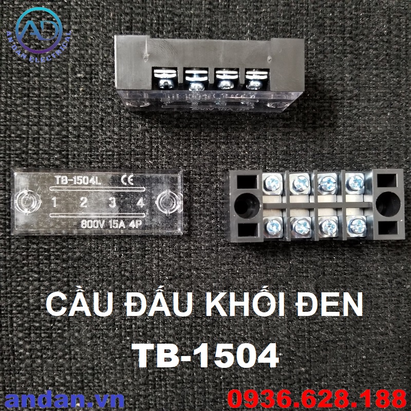Cầu đấu khối đen, Domino khối fit đen, Cầu nối dây điều khiển TB 15A 4P 6P 12P TB-1504 TB-1506 TB-1510 TB-1512