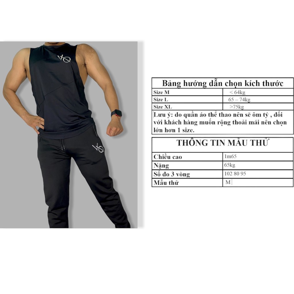 Bộ đồ thun nam thể thao DO GYM SHOP form thể thao, thun co giãn 4 chiều thoáng mát, logo thêu không bông tróc