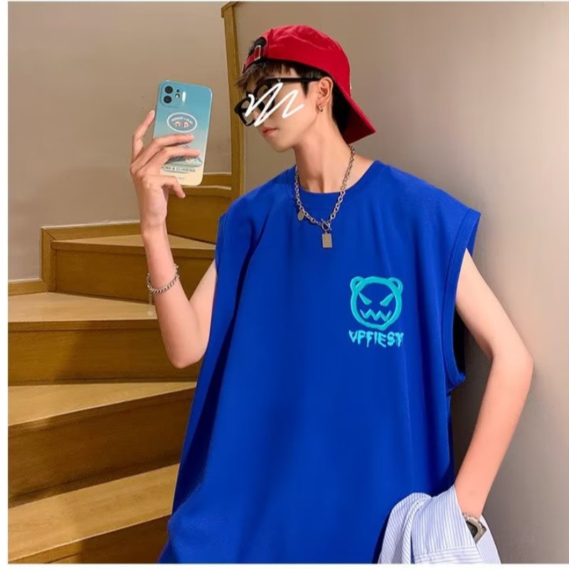 Áo Thun Cotton Sát Nách In Họa Tiết Graffiti Thời Trang Phong Cách Harajuku Cho Nam Và Nữ Size M-5XL