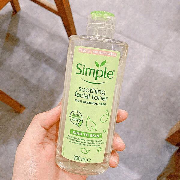 Simple Toner, Nước Hoa Hồng Soothing Facial Toner Simple Cân Bằng Ẩm Cho Da Nhạy Cảm Da Khô Da Dầu Mụn