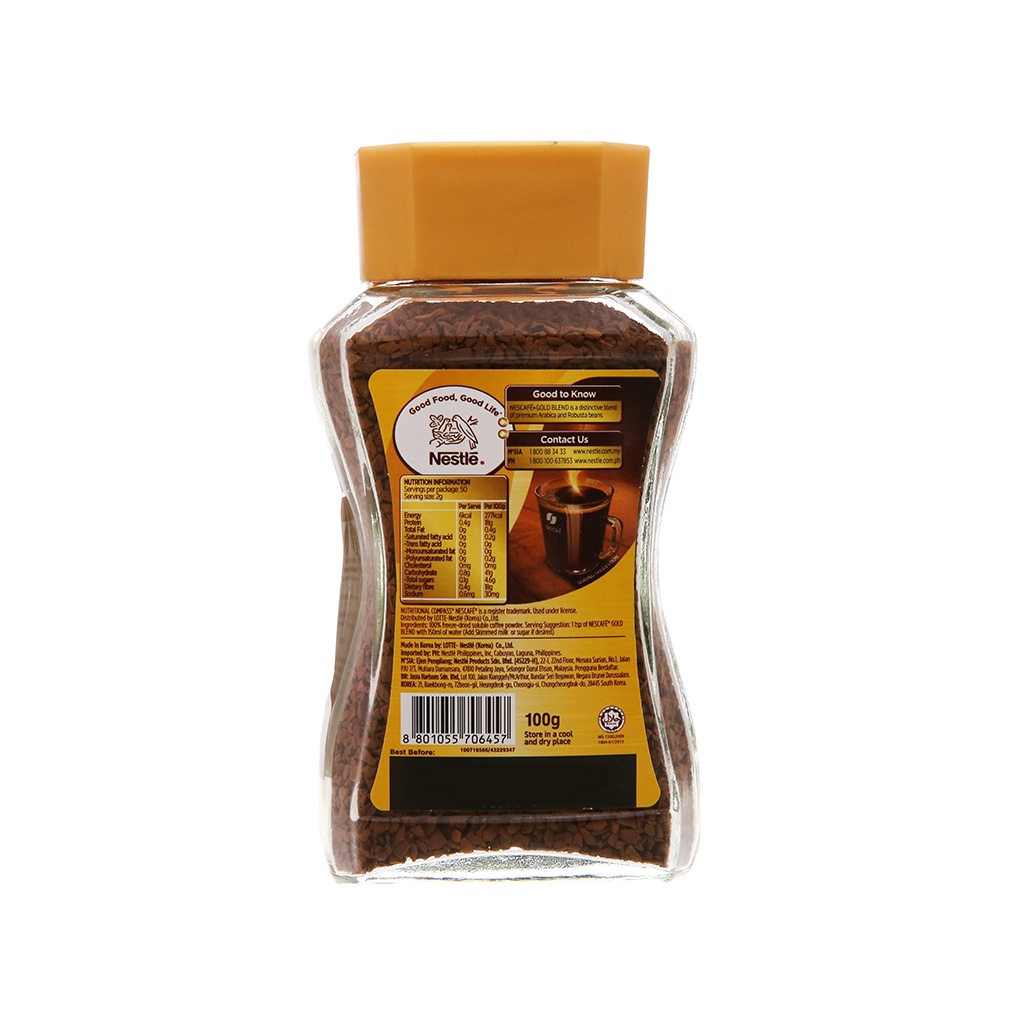 Cà phê hòa tan cao cấp Nescafe Gold 100g. Nhập khẩu Hàn Quốc. hsd 2024