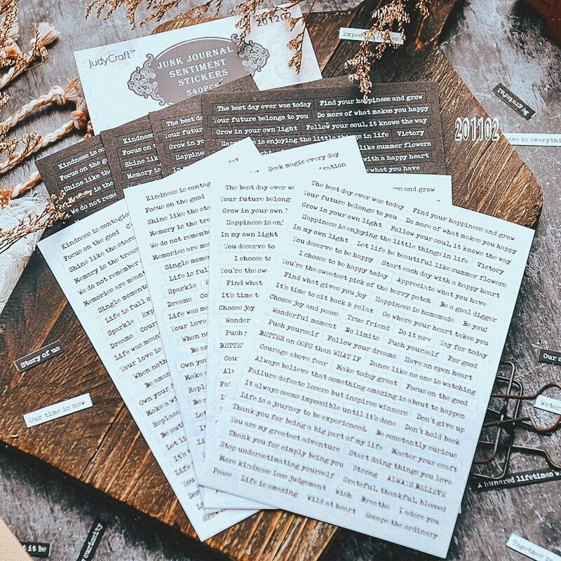 𝓚𝓻𝓲𝓼𝓷𝓪.𝓻𝓸𝓸𝓶 ♡ Set 4 tờ/ 8 tờ sticker quotes  tiếng anh trang trí sổ