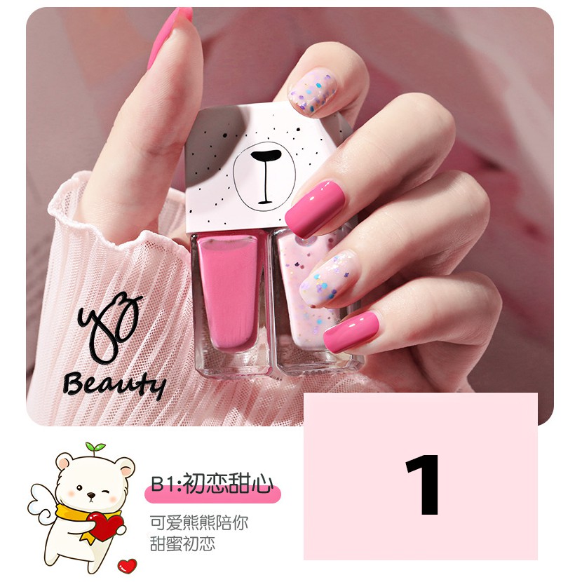 Full Set 2 Chai Sơn Móng Tay Nhũ + Lì Fairy's Gift 2 màu * 6ML - YZ05