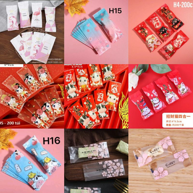Túi kẹo nougat nhiều mẫu tệp ~ 200c
