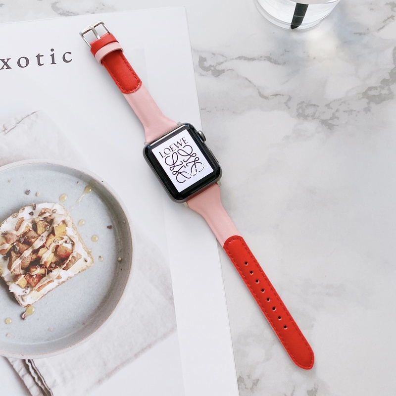 Dây đeo đồng hồ bằng da sang trọng thích hợp cho Apple Watch Series 6 SE 5 4 3 2 1 iwtch 38 40 42 44 mm