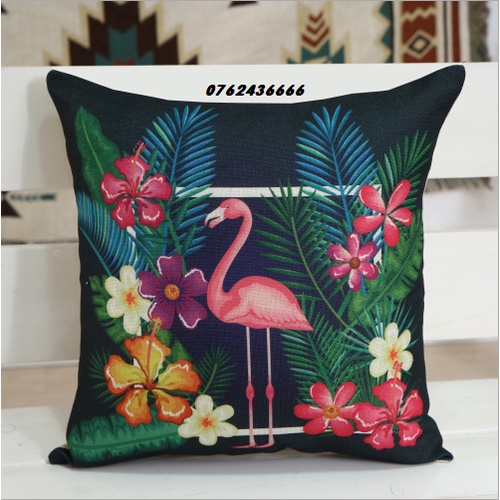 Gối tựa lưng vuông sofa mẫu CHIM HẠC (chỉ vỏ gối không kèm ruột) size 45x45cm