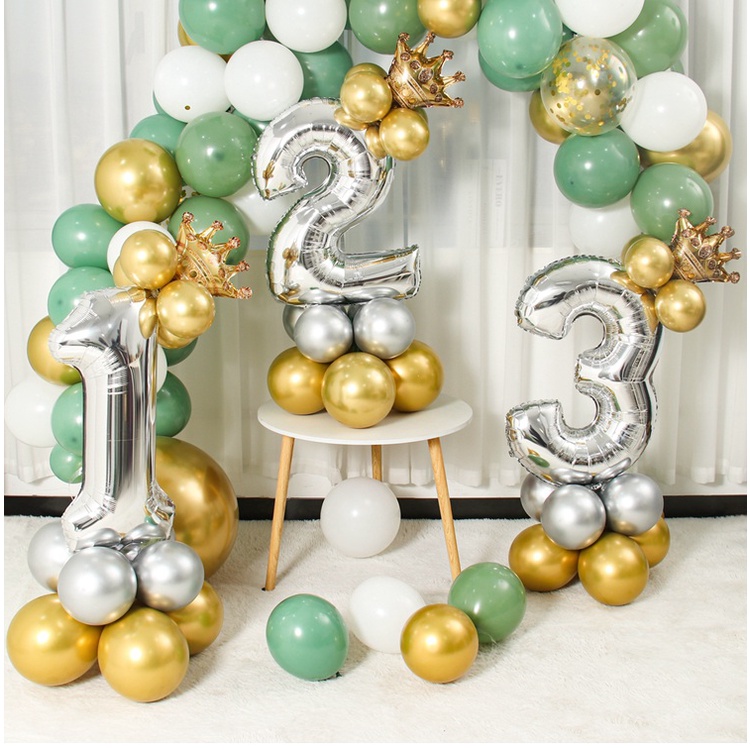 Bộ bong bóng lá nhôm hình vương miện kích thước 32 inch