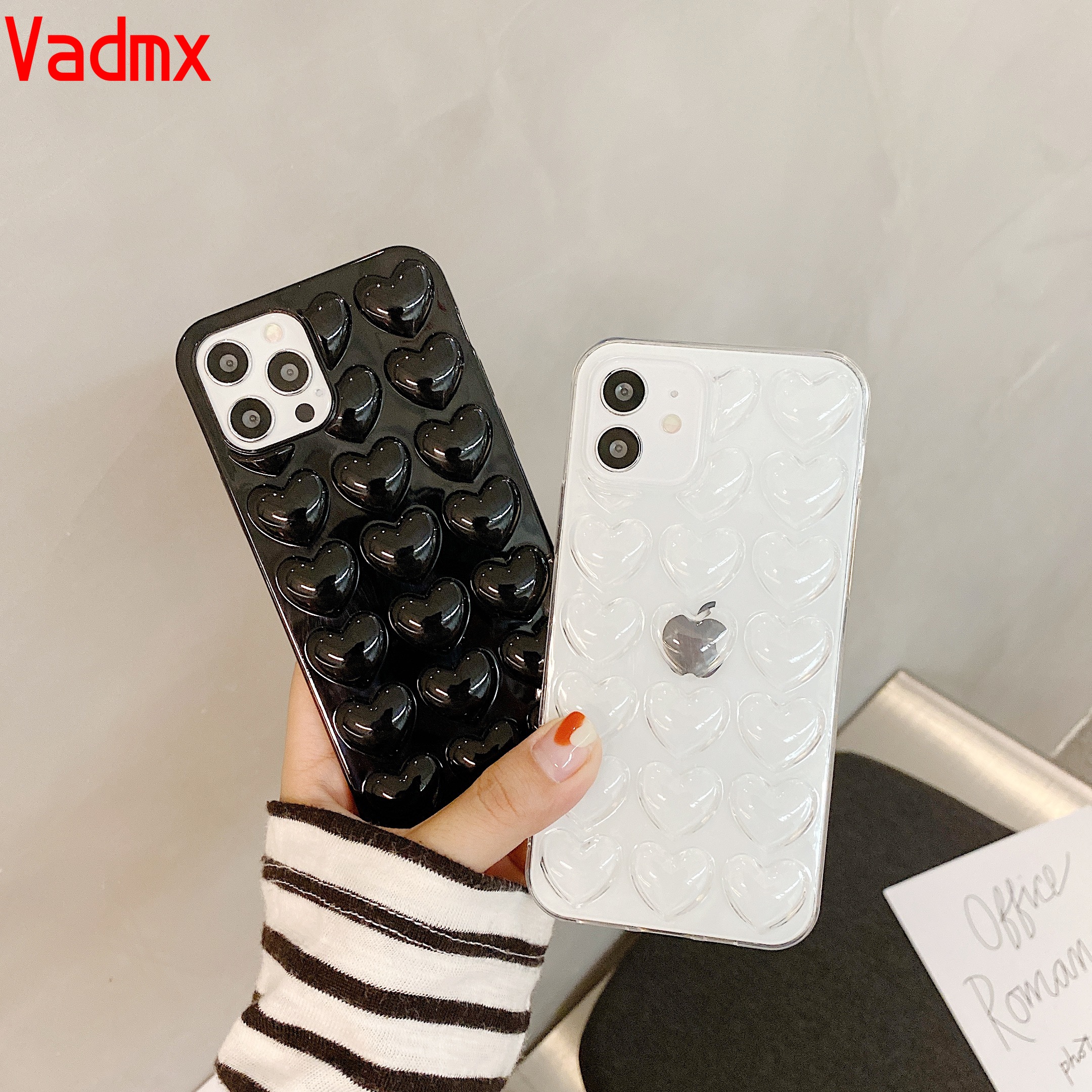 Ốp điện thoại mềm nhựa TPU màu ngọt ngào họa tiết 3D cho iPhone 12 Pro Max 12 Mini 11 Pro Max