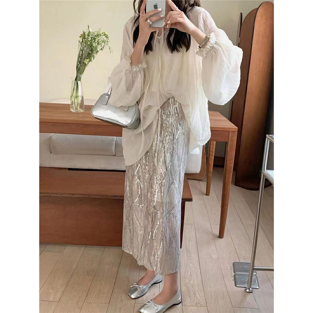Áo Sơ Mi Voan Dài Tay Dáng Rộng Xinh Xắn 62334