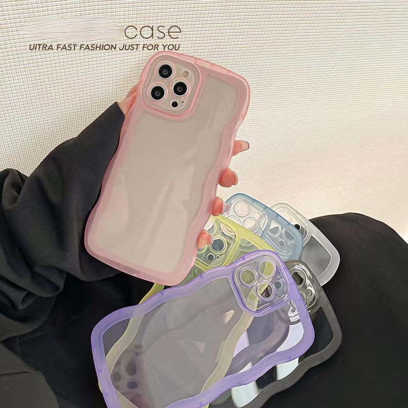 Ốp Điện Thoại Silicone Mềm Trong Suốt Chống Sốc Họa Tiết Gợn Sóng Cho iPhone 14 Pro Max 13 12 Pro Max 11 X XR XS 7 8 Plus SE 2020